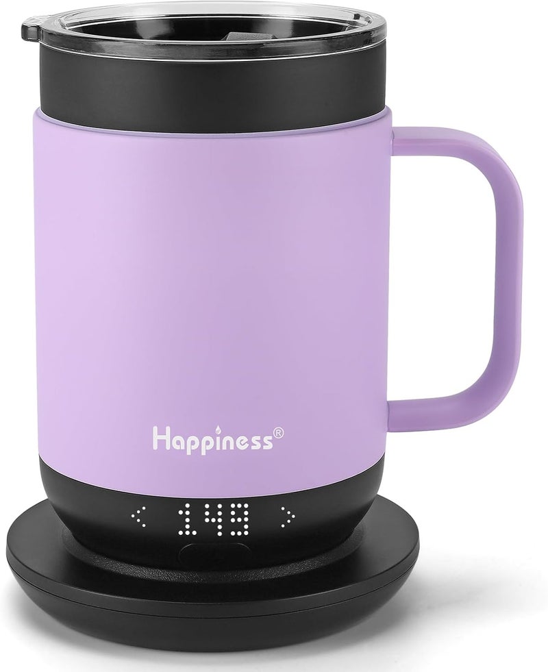 HAPPINESS Smart Heated Coffee Mug,16oz Rechargeable Electric Self Heating Temperature Control Coffee Cup - Image 1